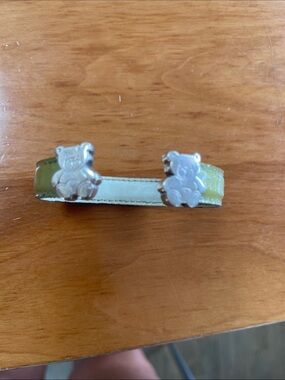 TOUS Sterling Silver Bear Patent Leather Cuff Bracelet